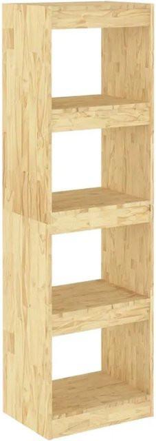 vidaXL Bücherregal und Raumteiler aus Massivholz Kiefer in Braun, B/T/H: 40 x 30 x 135,5 cm - Bild 1