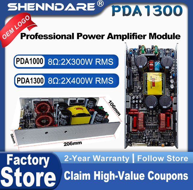 ShennDare PDA1000 Lautsprecherverstärkermodul Klasse D mit 2 Kanälen für DJ-Subwoofer und professionelle Lautsprecher-Vorverstärkerplatine - Bild 1