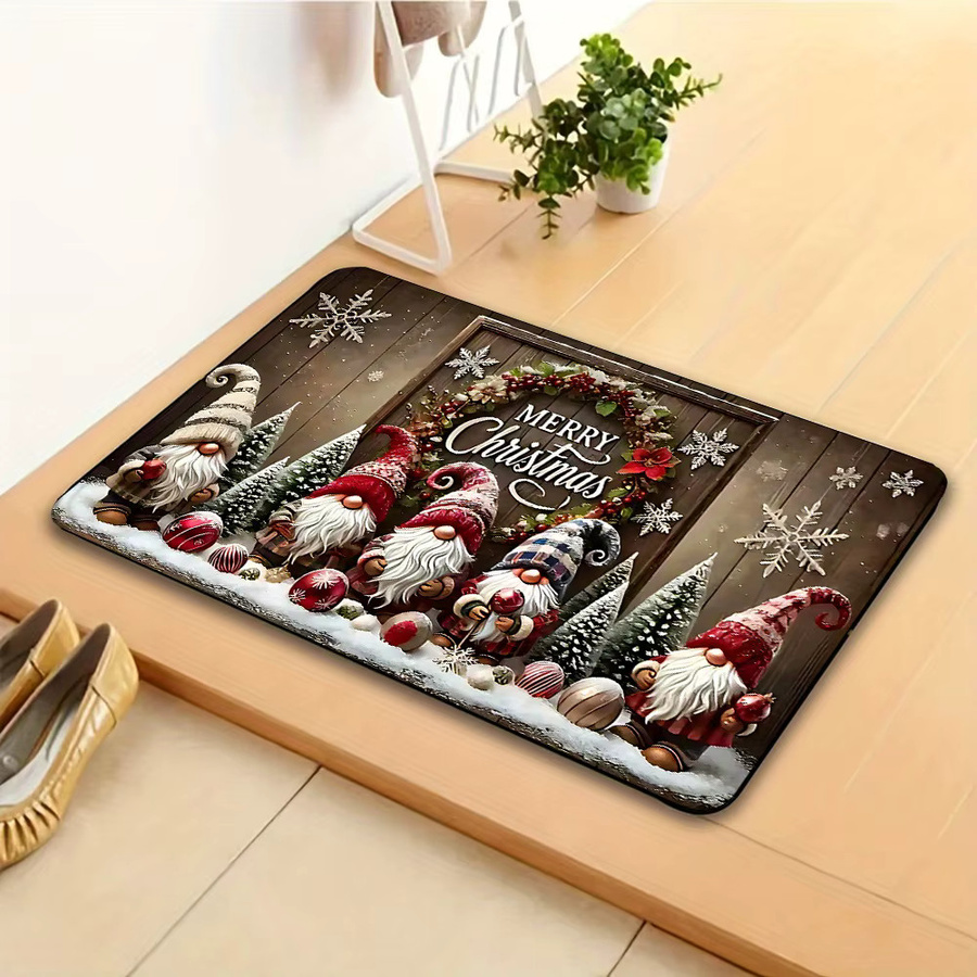 VIKAMA Weihnachtliche Fußmatte mit Weihnachtsmann-Design in Multicolour, B/T: 60 x 40 cm - Bild 4