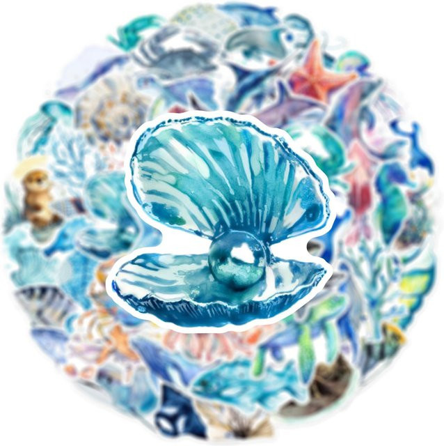 50 Stück Graffiti-Aufkleber Meeres-Serie von Rd lala in Multicolour für Gepäck, Handy und Wasserbecher - Bild 1