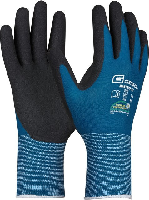 Gebol Handschuh Master Flex Nitril in Blau-Schwarz Gr. XL - Bild 1