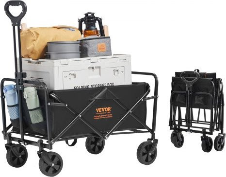 VEVOR Klappbarer Faltwagen mit All-Terrain Rädern, Schwerlast-Transportwagen für Camping und Strand, Tragkraft 99,8 kg, Volumen 0,057 m³ - Bild 1