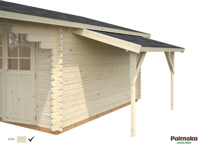 Palmako Schleppdach für Holz-Gartenhäuser aus Fichtenholz, klar/transparent, Breite: 290 cm, Tiefe: 144 cm - Bild 1
