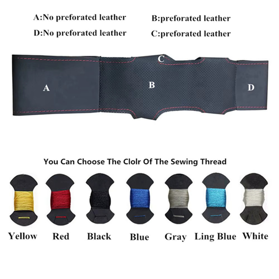 GNUPME Lenkradabdeckung aus Mikrofaser-Leder für Infiniti JX35 M35 M25 M56 Q70 QX60 und Nissan Murano Pathfinder in Schwarz - Bild 5