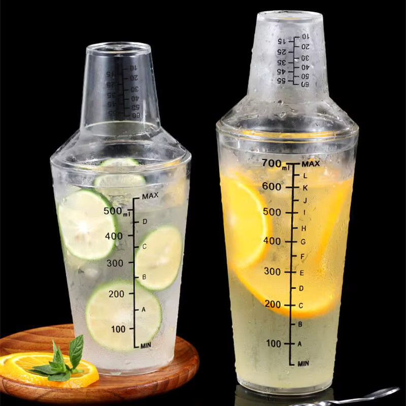 Aixiangru Boston Shaker aus Kunststoff in Transparent mit 700 ml und Skalenlinien - Bild 5