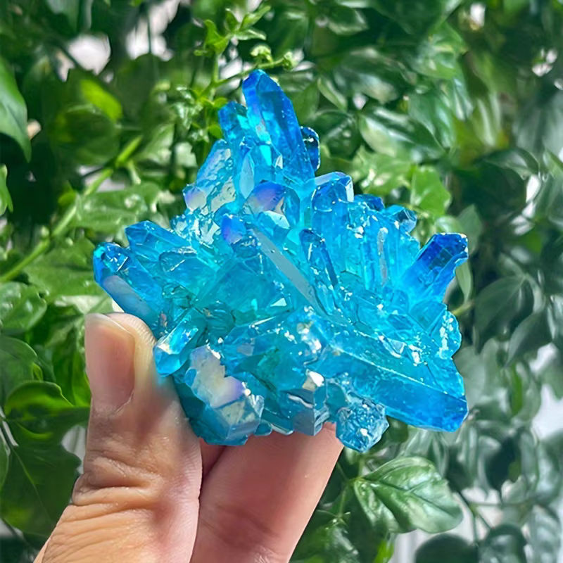 Blauer Aura-Quarz-Cluster mit Titan-Verstärkung in AAA-Qualität - Bild 3
