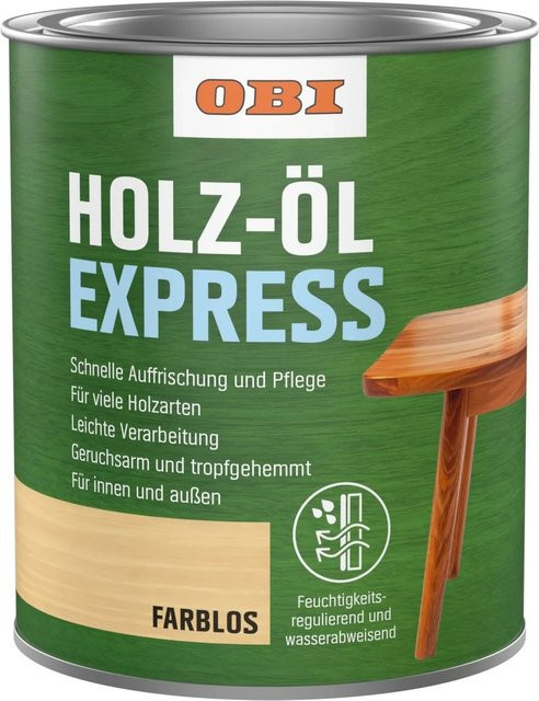 OBI Holz-Öl Express Farblos Transparent 750 ml wasserabweisend und schnelltrocknend - Bild 1