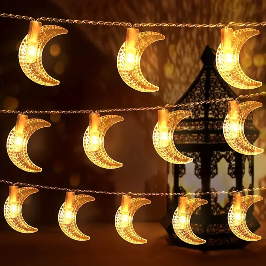 Peach Forest LED Ramadan Mond Lichterkette Batteriebetrieben für Dekoration im Haus und Garten - Bild 2