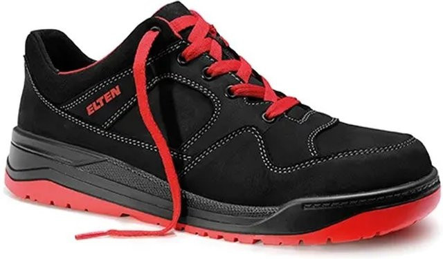Elten Sicherheitshalbschuh Maverick S3 ESD aus Nubukleder in Black-Red, Größe 38 - Bild 1
