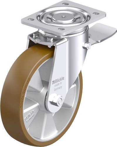 Blickle LH-ALB 200K-ST Stahlblech-Lenkrolle in Silber mit 200 mm Rad-Durchmesser und 800 kg Tragfähigkeit - Bild 1