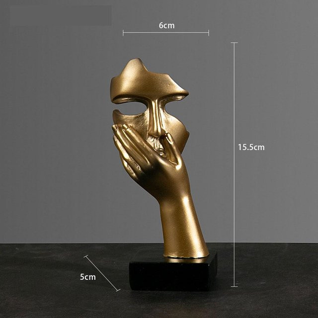 ERMAKOVA Abstrakte Masken Statuen als moderne Miniaturfiguren für dein Zuhause oder Büro, Farbe: Braun, Schwarz, Weiß oder Gold - Bild 1