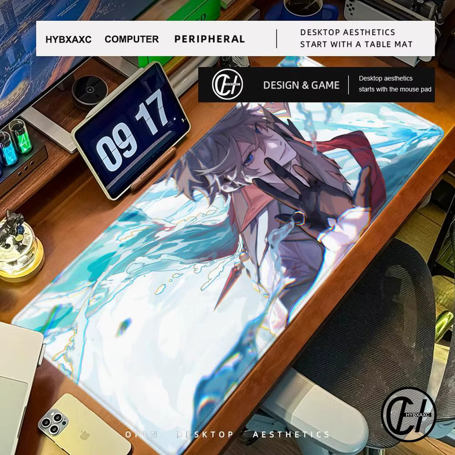 HYBXAXC Genshin Impact Tartaglia XXL Gaming Mauspad in Schwarz und Multicolour - Bild 2