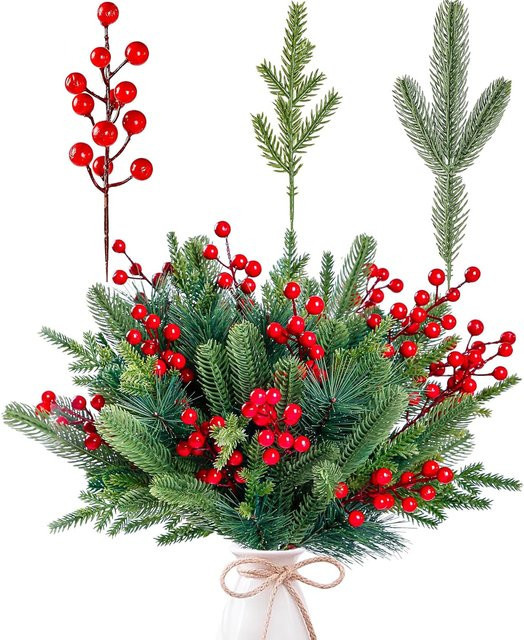 MENGHAO Weihnachtsdekoration künstliche Tannenzweige in Grün für Weihnachtsbaum, Kranz und DIY-Bastelarbeiten - Bild 1
