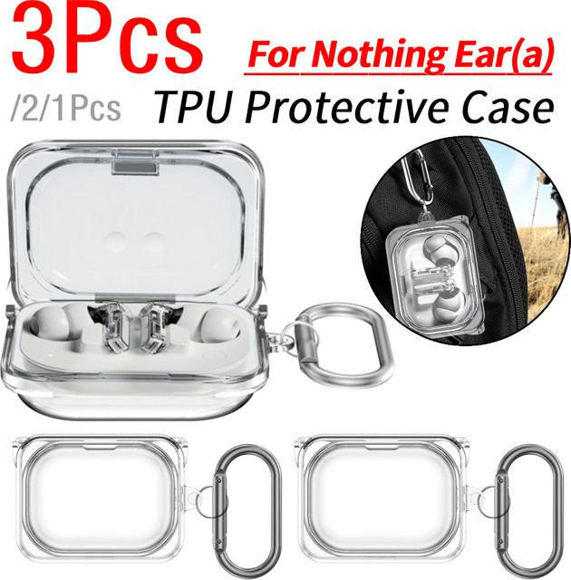TPU-Schutzhülle für Nothing Ear (a), transparente Ladehülle mit Schlüsselanhänger, kratzfeste Abdeckung - Bild 1