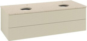 Villeroy & Boch Waschtischunterschrank Antao mit Frontstruktur und Beleuchtung, Grau lackiert, B/T/H: 120 x 50 x 50 cm - Bild 1