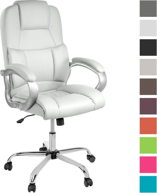 TPFLiving Premium XXL-Bürostuhl DENVER Executive Chair aus Kunstleder in Weiß, belastbar bis 210 kg - Bild 1