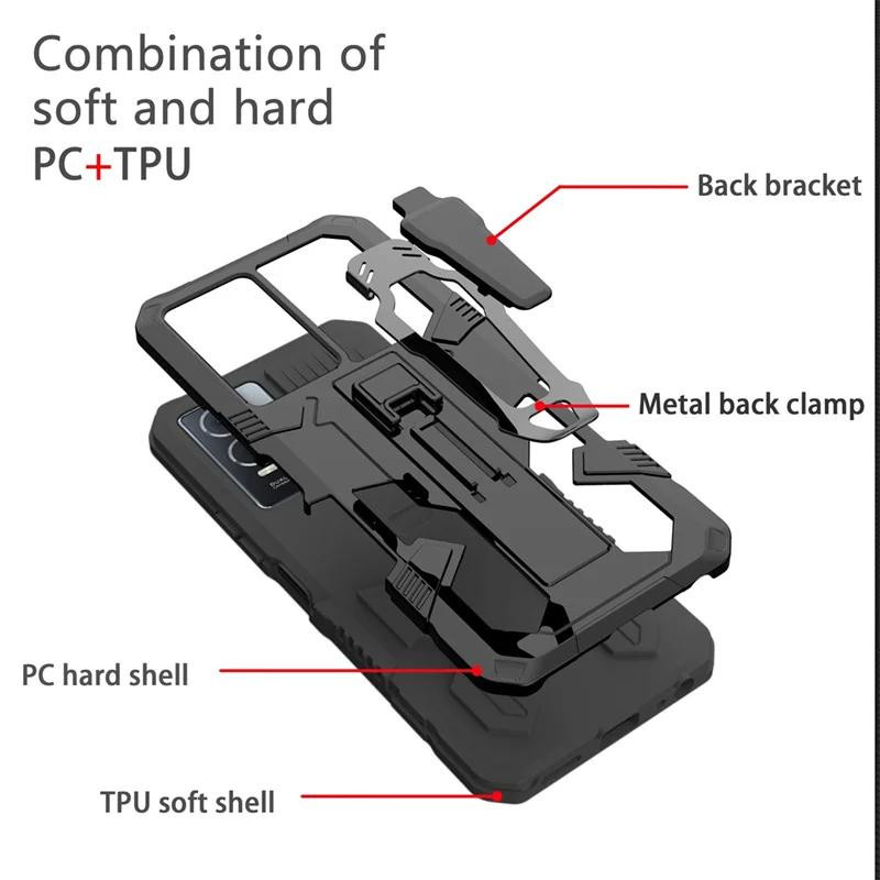 Stoßfeste Rüstung Schutzhülle mit Gürtelclip und Ständer für Samsung Galaxy A16 A05S A35 A25 A15 A34 A54 5G in Schwarz - Bild 4