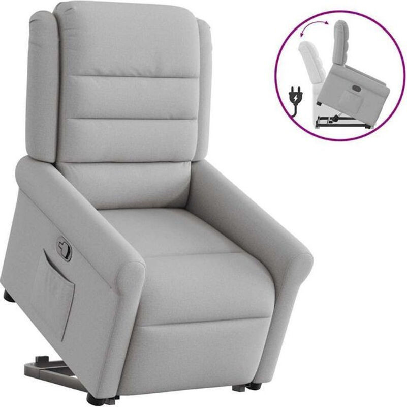 vidaxl Relaxsessel mit Aufstehhilfe aus Stoff in Grau - Bild 1