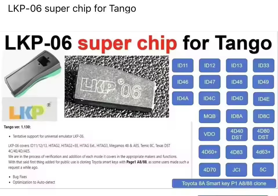 Keyecu LKP-06 Super Chip Universal-Transponderchip für ID13 ID48 ID49 MQB ID8A ID8C 4D63+ 4D70, Farbe: Schwarz - Bild 4