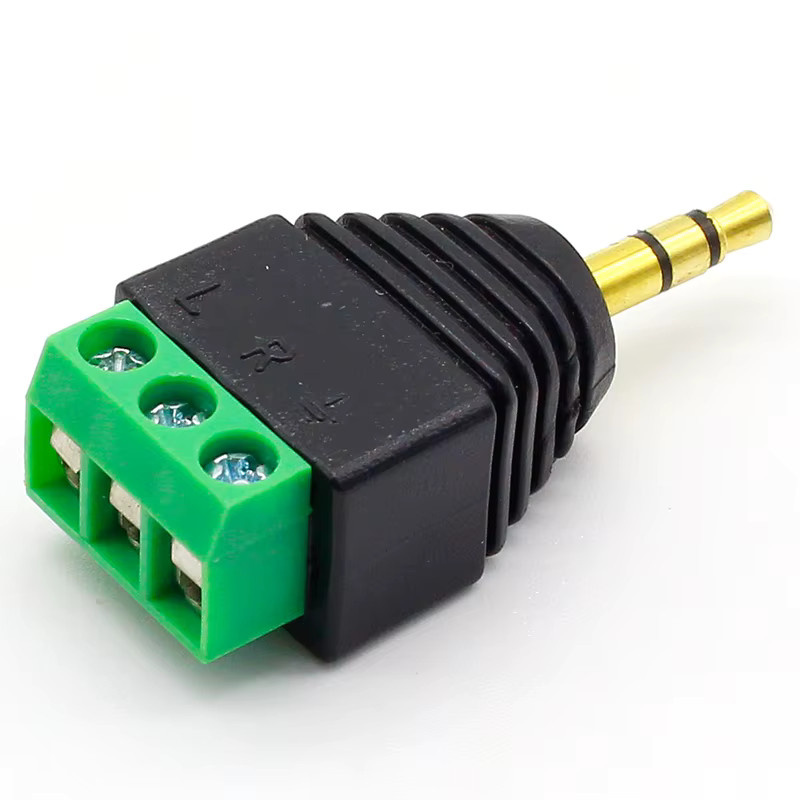 ELECAPITAL 3er-Set 3,5 mm Stereo-Stecker auf AV-Schraubterminal, 3-poliger Klemmenblock-Stecker in Schwarz - Bild 2