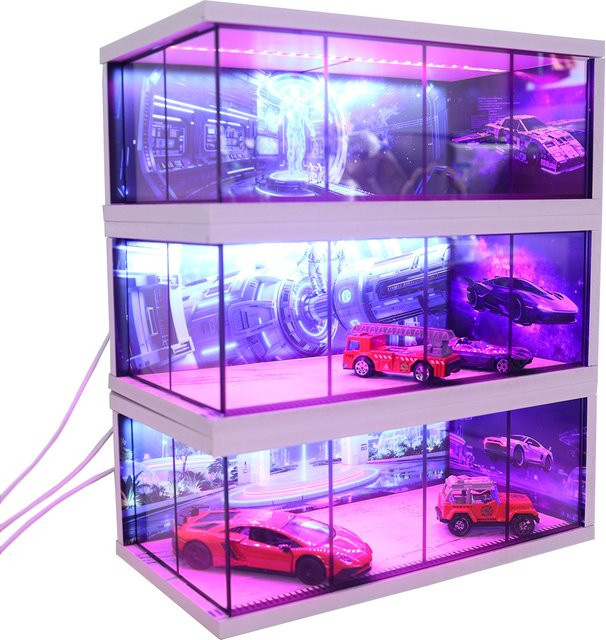 meiduoxing Auto Garage Diorama, Maßstab 1:64, mit LED-Leuchten - Bild 1