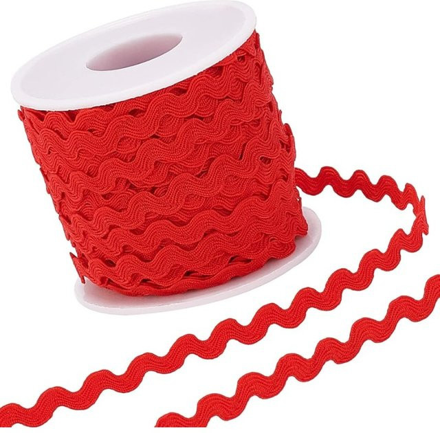 Ric Rac Borte als Nähtrimm in Rot, 25 m Länge, 5 mm Breite für Bastelarbeiten und Dekorationen - Bild 1