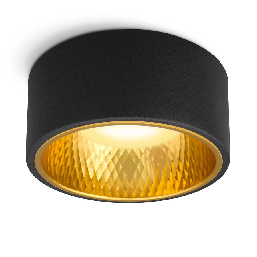 SSC-LUXon OLINO LED Aufbaustrahler Rund in Schwarz mit wechselbarer Front in Gold oder Silber, GX53 - Bild 2