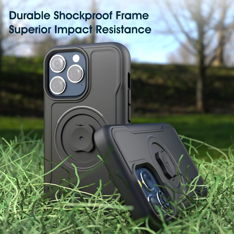 Stoßfeste Sincetop Quick Mount Overmold Case Hülle für iPhone 14 bis iPhone 17 Pro Max mit Adapter für Sincetop Serie C Gen 1/2 Mount in Schwarz - Bild 5