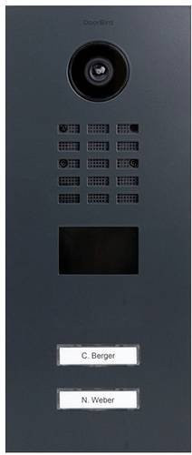 DoorBird D2102V IP-Video-Türsprechanlage LAN Außeneinheit aus Edelstahl in Anthrazit RAL 7016 seidenmatt - Bild 1