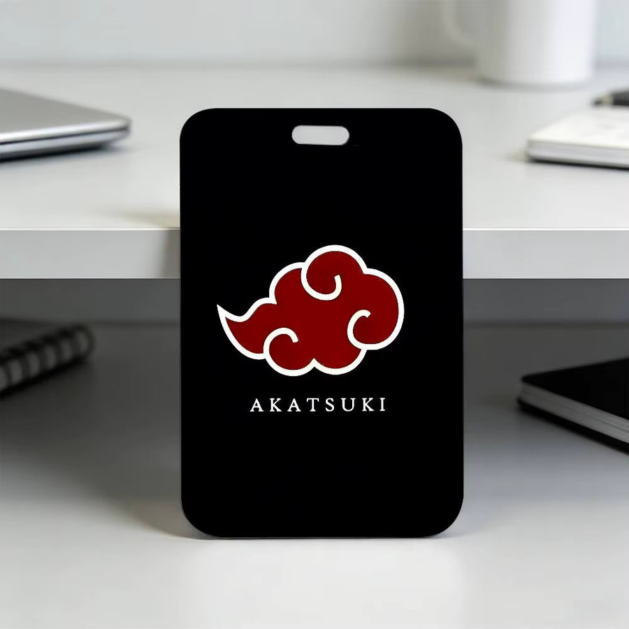 Transparenter Kartenhalter Naruto Akatsuki Itachi Sharingan aus Kunststoff in Schwarz für Ausweise und Schlüsselbänder - Bild 3