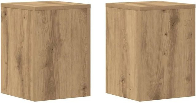 vidaXL Pflanzenständer 2er Set in Artisan-Eiche, minimalistisches Design aus Holzwerkstoff, Farbe: Braun, B/T/H: 25 x 25 x 35 cm - Bild 1