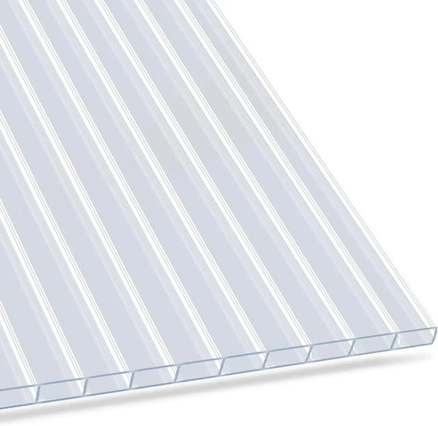 KARAT Doppelstegplatte aus Polycarbonat für Gewächshäuser, transparent, B: 60,5 cm, H: 121 cm, Stärke: 4 mm - Bild 1
