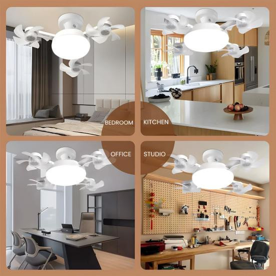 HonorBond 2-in-1 Hängeventilator mit LED-Laterne in Weiß, dimmbar mit Fernbedienung und 3 Farbmodi - Bild 4
