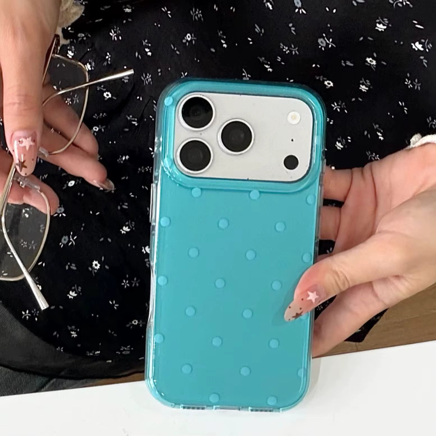 Apple iPhone Hülle mit sommerlichem Wellenpunkt-Muster in Seeblau und Glanzschutz für iPhone 17 16 15 14 Pro Max - Bild 2