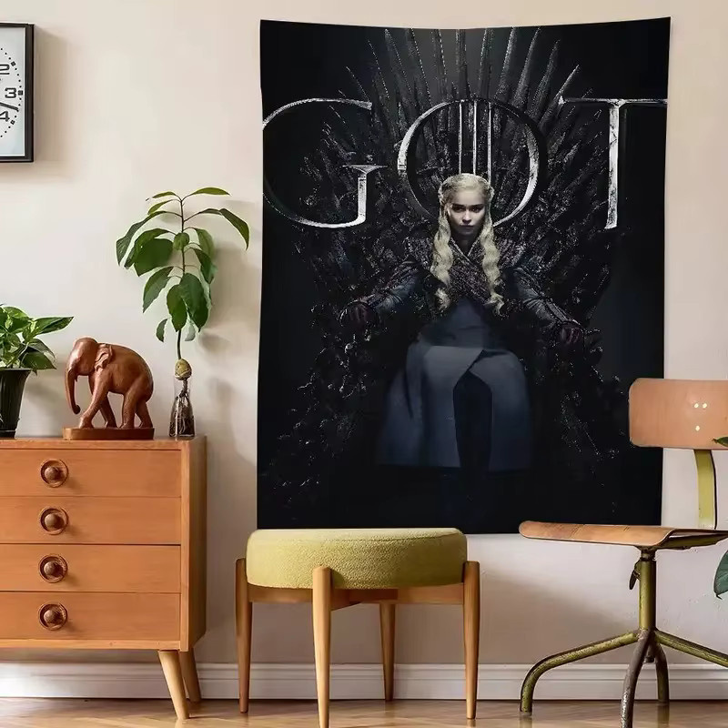 VIKAMA T-Thrones Game Wandteppich Anime Wandkunst im japanischen Stil Breite: 90 cm, Höhe: 50 cm - Bild 2