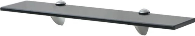 vidaXL Schwebendes Regal aus gehärtetem Sicherheitsglas in Schwarz, B/T: 50 x 10 cm - Bild 1