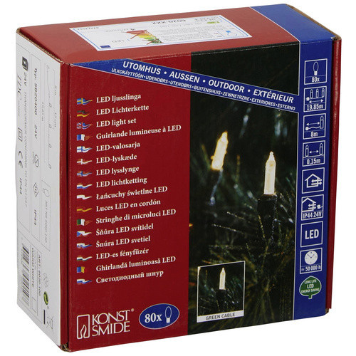 Konstsmide LED-Lichterkette warmweiß mit 80 Leuchtmitteln für innen und außen, grün - Bild 5