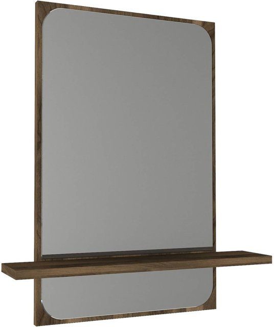 Wandspiegel Ekol in Walnuss-Nachbildung, Braun, B/H/T: 45 x 72 x 12 cm - Bild 1