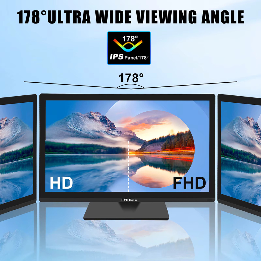 FYHXele 24 Zoll Touchscreen Monitor FHD 1920x1080 IPS Display mit 100Hz Kapazitives Multi-Touch Display Schwarz mit HDMI und VGA für Büro und Industrie - Bild 5