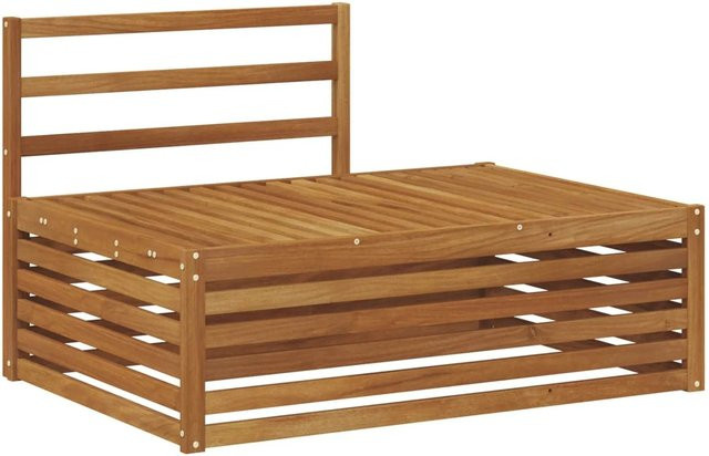 vidaXL Outdoor Endsofa aus Massivholz Akazie in Braun, Lamellen-Design, B: 115 cm, T: 83 cm, H: 73 cm - Bild 1