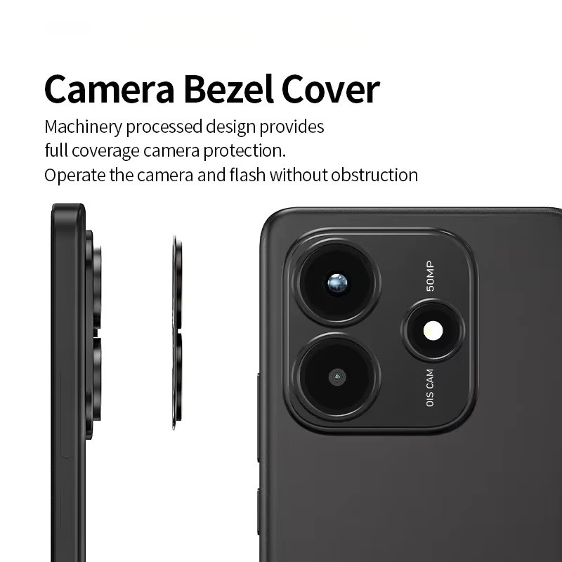 Xiaomi Poco X7 Kamera Objektiv Abdeckung aus Aluminiumlegierung in Schwarz - Bild 3