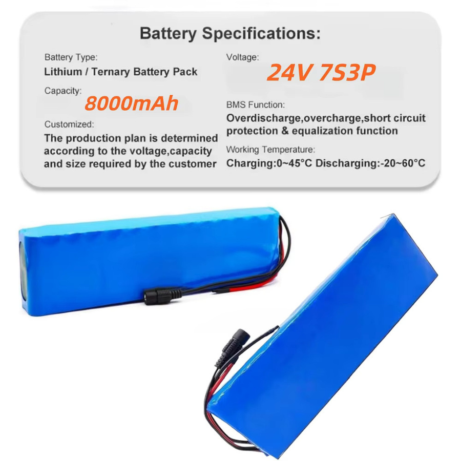 Aleaivy Lithium-Ionen-Akku 24 V 8 Ah 18650 7S3P Blau für Motorwerkzeuge 150 W bis 350 W - Bild 2