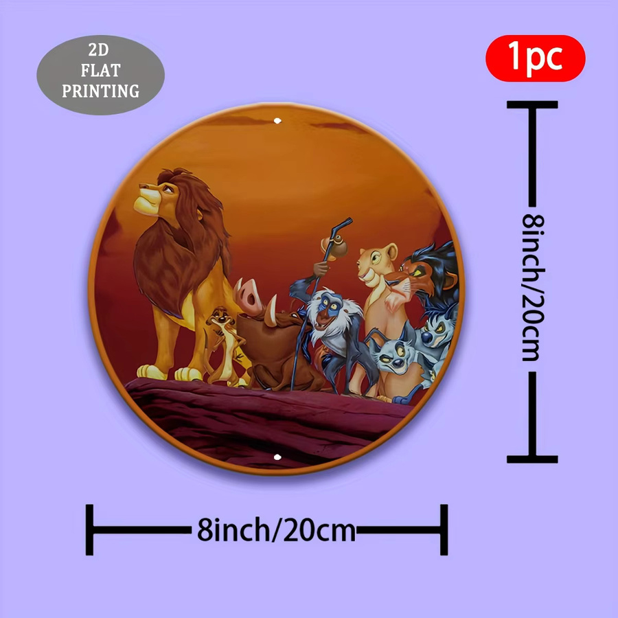 Rundes Aluminiumschild Potdemiel Lion King Glory Moment Dekoratives Ornament - Bild 2