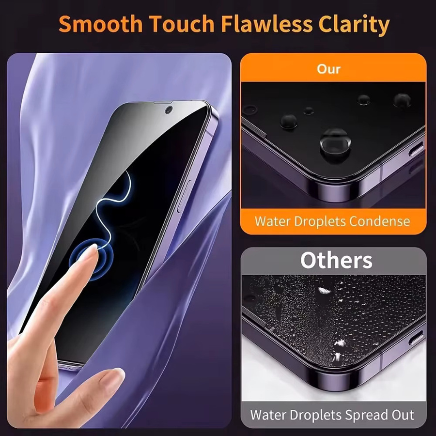 NNBILI 2er-Pack Vollflächiger Sichtschutz aus gehärtetem Glas für iPhone 17 16 15 14 13 12 11 Pro Max, transparent und hüllenfreundlich - Bild 4