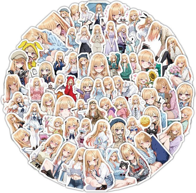 100 Stück Kitagawa Marin Anime Aufkleber von Rd lala in Beige und Multicolour für Scrapbooking und Dekoration - Bild 1