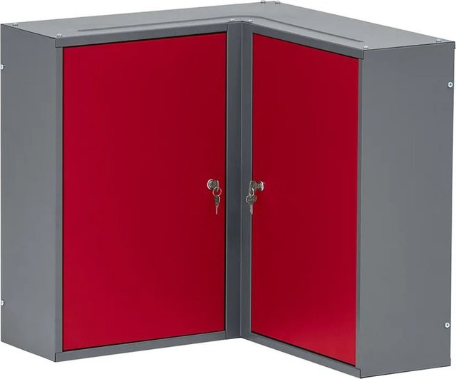 Küpper Eck-Hängeschrank 2-Türig mit 4 Fachböden, Dunkelrot, B/T/H: 60 x 60 x 20 cm - Bild 1