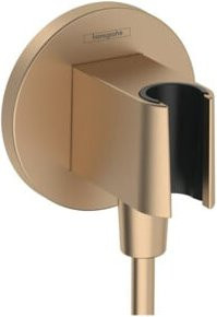 Hansgrohe Wandanschluss Fixfit S rund mit Brausehalter in Brushed Bronze - Bild 1
