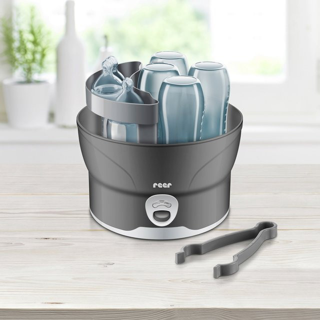 Reer Sterilisator VapoMat S Dampfsterilisator in Grau und Schwarz mit Auto-Shutoff - Bild 1