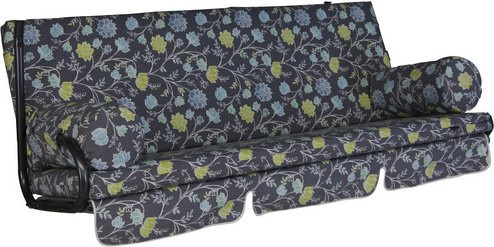 Hollywoodschaukelauflage Trend von ANGERER FREIZEITMÖBEL in Grau mit Blumenmuster, B: 180 cm, L: 54 cm - Bild 1
