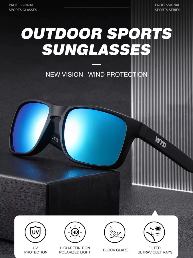 WTD Polarisierte Sonnenbrille, Vollrand, Unisex, black, Plastic - Bild 4
